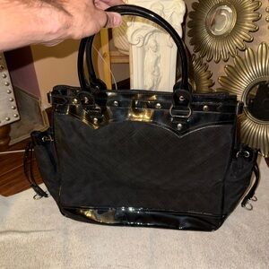 Black Satin Lined Large Purse/Bag by “Lulu”